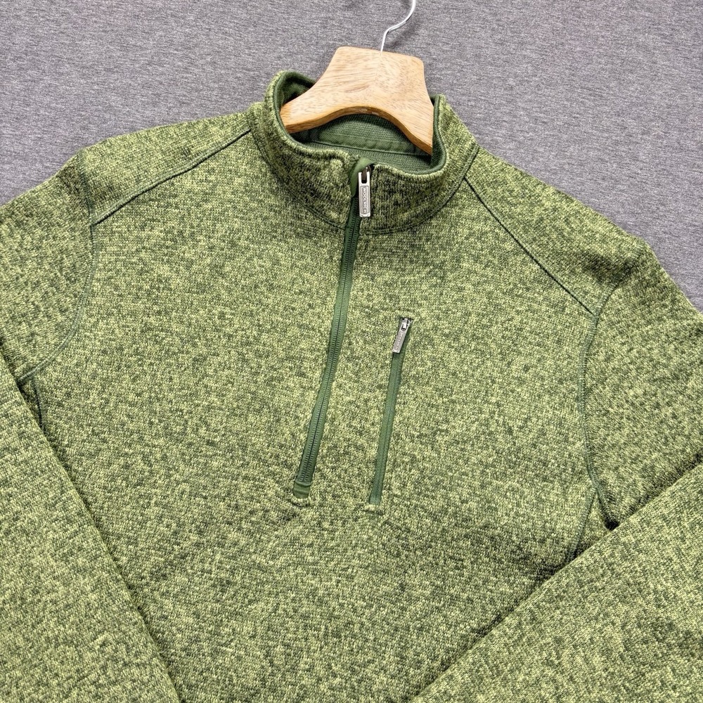 Woolrich Better Sweater Mens 2XL Green Long Sleeve 1/4 Zip Polyester Outdoors